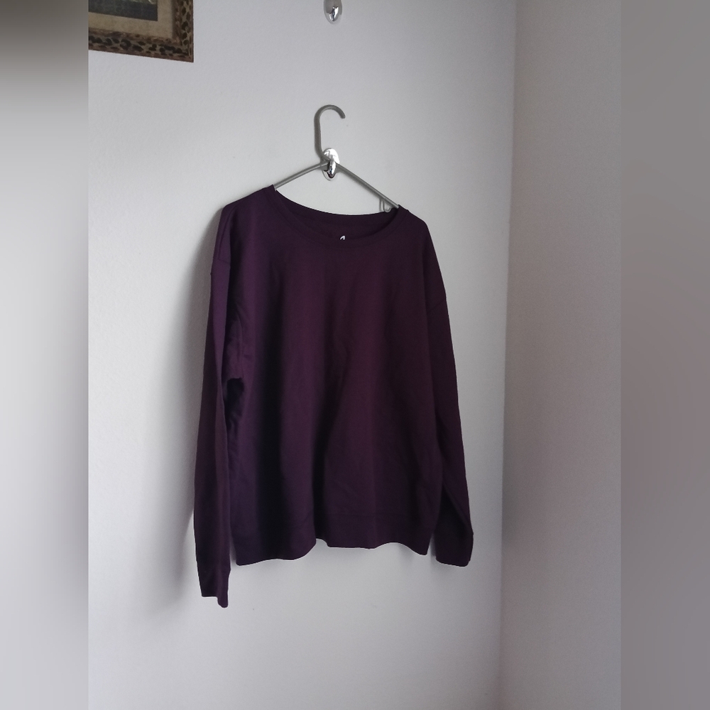 2 Hanes Sweatshirt Women 2XL Purple & Blue Crewneck Comfort Cozy Casual Academia
